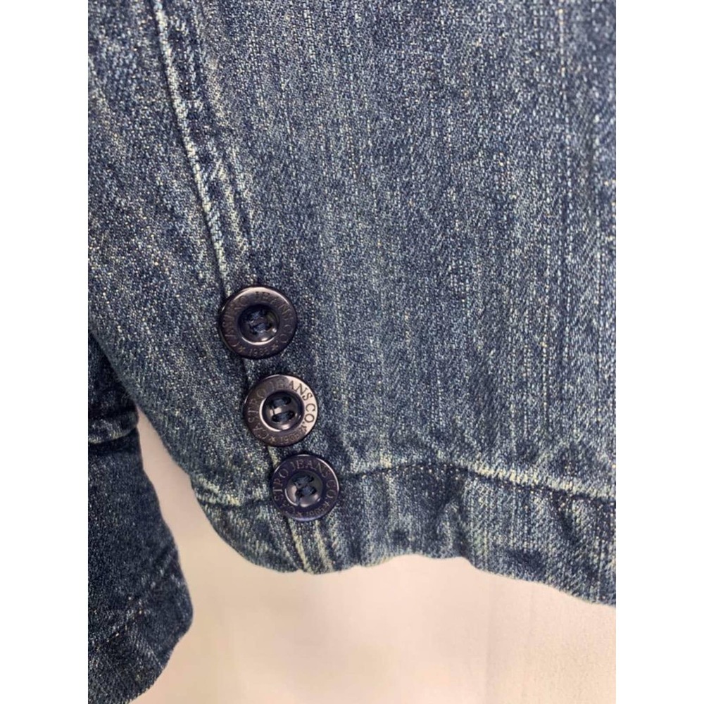 Castro Vintage Distressed Jean Jacket With Crescent Moon Cityscape Graphic XL - Picture 7 of 12